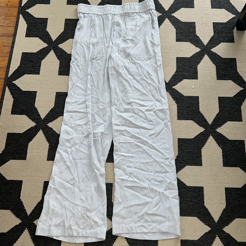 H&M Light Blue Gray High Waisted Pull On Pants